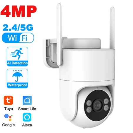 Tuya Smart WiFi PTZ-Kamera Dualband 2,4 GHz und 5 GHz IP65