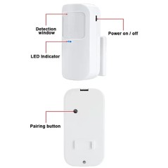 PIR‑Bewegungssensor mit Batterie 433 MHz für die Alarmsysteme G30 und H502