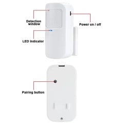Sensore Movimento PIR a Batteria 433MHz per Allarmi G30 e H502