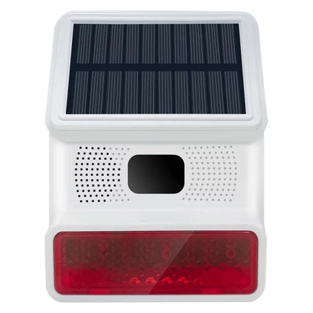Sirène solaire sans fil Tuya RF433 MHz avec flash LED et détecteur PIR