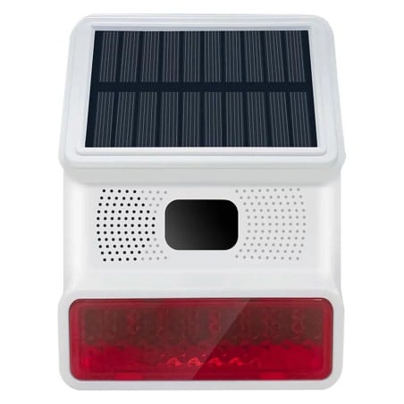 Tuya Drahtlose Solarsirene RF433 MHz mit LED-Blitz und PIR-Sensor