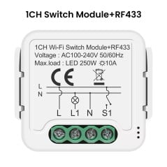 Interrupteur intelligent Tuya WiFi et RF433 universel pour éclairage