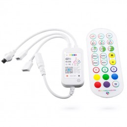 Controlador LED inteligente WiFi Tuya 4 pines RGB + control remoto