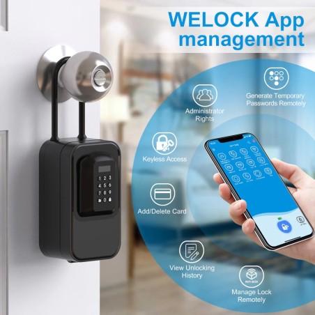 Welock KeyBox Cassetta di Sicurezza Smart Bluetooth con Codice e Tessera