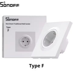 SONOFF Fusion stopcontact inbouw Type F Schuko – verpakking en wandcontactdoos