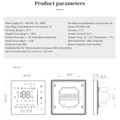 Beca BAC-006AW Thermostat Domotique WiFi Intelligent pour Ventilo-convecteur à Deux Tubes