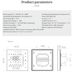 Beca BAC-006AW Smart WiFi Home Automation Thermostat für Zweirohr-Gebläsekonvektor