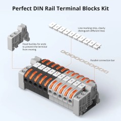 Kit Borniers sur Rail DIN Sonoff | Câblage Rapide à Levier