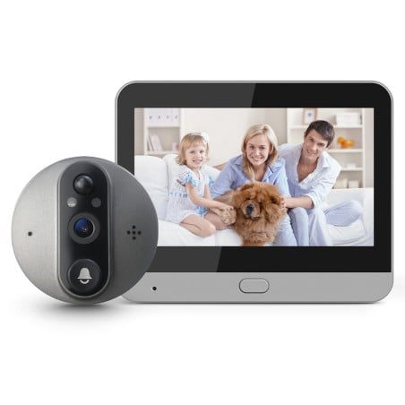 Tuya Smart WiFi Peephole with LCD Monitor - Supports Alexa and Google