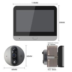 Tuya Spioncino Digitale WiFi con Monitor LCD e Telecamera