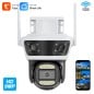 Caméra motorisée Tuya Smart WiFi avec triple objectif 9 MP étanche