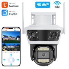 Tuya Smart WiFi-camera met motor, 9MP drievoudige lens, waterdicht
