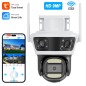 Tuya Smart WiFi-camera met motor, 9MP drievoudige lens, waterdicht