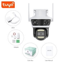 Tuya Smart Outdoor WiFi PTZ Camera 9MP with 3 Lenses
