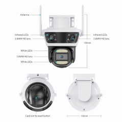 Tuya Slimme Externe WiFi PTZ-camera 9MP met 3 Lenzen