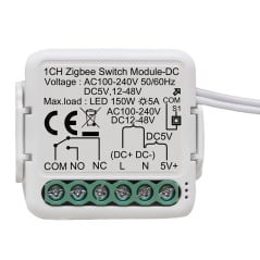 Tuya Smart Zigbee Relais mit potenzialfreiem Kontakt Unterputz AC/DC