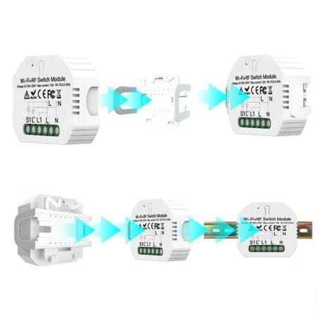 Mini Switch Tuya 1 Canal Smart WiFi y RF433 con Mando a Distancia