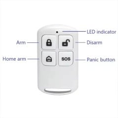 RF433 Wireless 4-Button Remote Control for Burglar Alarm Systems with SOS