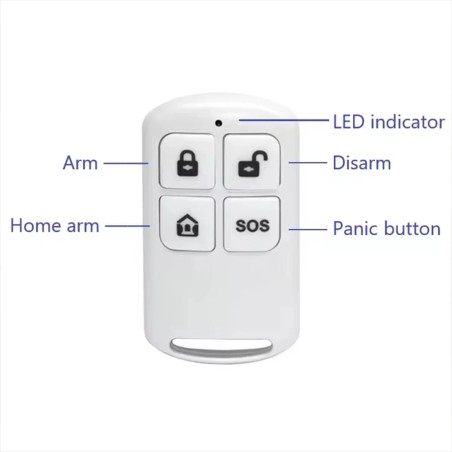 RF433 Drahtlose 4-Tasten-Fernbedienung für Einbruchmeldeanlagen mit SOS-Funktion