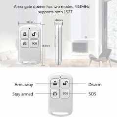 Telecomando RF433 Wireless 4 Tasti per Sistemi di Allarme
