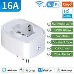 Tuya Smart-Steckdose Italienisch 16A mit Verbrauchsmessung, WiFi oder Zigbee