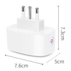 Dimensions of Italian 16A smart socket with Italian plug and universal outlet