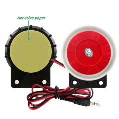 Retro-Mini-Sirene, verkabelt, 12 V, mit Klebebasis und Schraublöchern