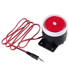 Mini Sirena Cableada 12V con Jack para Sistemas de Alarma