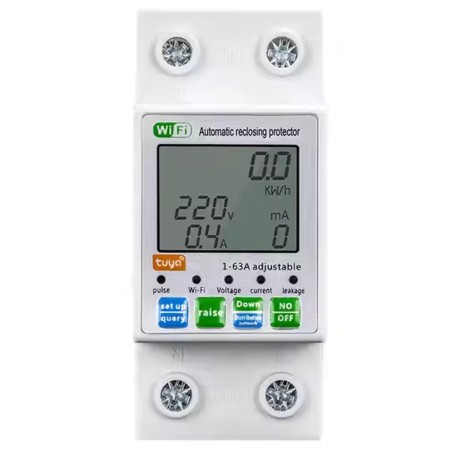 Tuya Smart WiFi Stromzähler 1-63A mit Schalter und Display