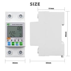Tuya Slimme WiFi-energiemeter 1-63A met Display