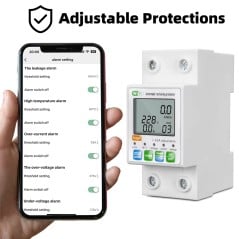 Tuya Slimme WiFi-energiemeter 1-63A met Display