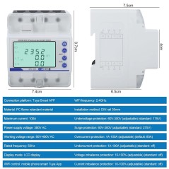 Manuel et fonctions du compteur triphasé intelligent WiFi 100A avec protections électriques
