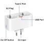 Prise double intelligente Tuya 16A WiFi avec port USB Type-C et charge rapide GaN 25 W