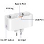 Tuya 16A Smart WiFi dubbel stopcontact met USB Type-C en 25W GaN snelladen