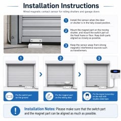Instructions d’installation du contact magnétique filaire pour portes de garage