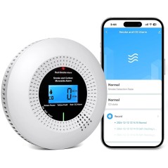 RUNIDUR Détecteur de Fumée et de CO Combiné WLAN,Wi-FI Détecteur de