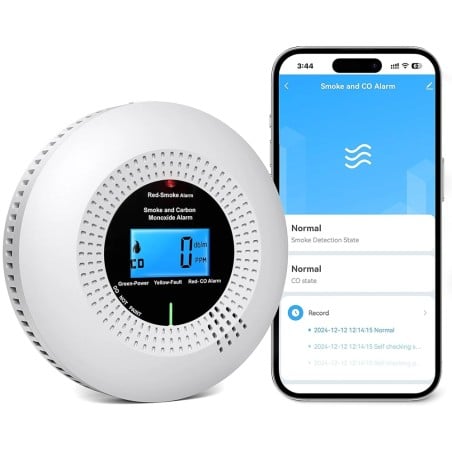 Tuya Smart Wi-Fi Battery-Powered Combined Smoke and Carbon Monoxide Detector
