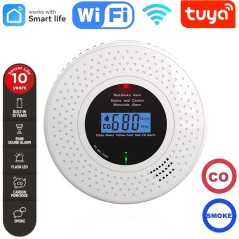 Tuya Detector WiFi de Humo y Monóxido de Carbono con Pantalla