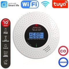 Tuya WLAN-Brand- und Kohlenmonoxidmelder mit Display