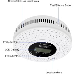 Tuya WiFi Rook- en Koolmonoxidemelder met Display