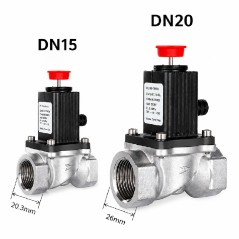 Absperrmagnetventil für Gas, Ausführungen DN15 und DN20