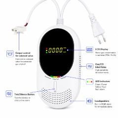 Rilevatore combinato gas e monossido di carbonio con specifiche principali