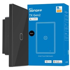 Boîtier SONOFF TX Gen2 T6-120MB interrupteur intelligent noir 1 canal