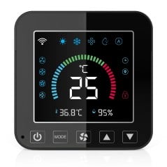 Contrôleur de climatiseur intelligent Tuya WiFi avec écran LCD et capteur de température et d'humidité