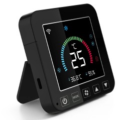 Wi-Fi controller for air conditioner with black tabletop stand