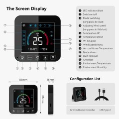 Esquema de comandos del controlador LCD Tuya para aire acondicionado inteligente