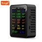 Detector de calidad del aire inteligente WiFi Tuya 10 en 1 con pantalla, medición de CO2, PM2.5, TVOC, temperatura y humedad.