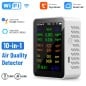 Tuya 10-in-1 Smart WiFi Air Quality Detector with Display, CO2, PM2.5, TVOC, Temperature and Humidity