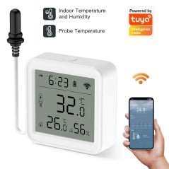 Tuya Smart WiFi Thermohygrometer met externe sensor voor temperatuur en luchtvochtigheid