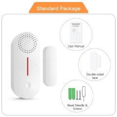 Tuya Capteur de Porte/Fenêtre Smart WiFi avec Sirène 90 dB
